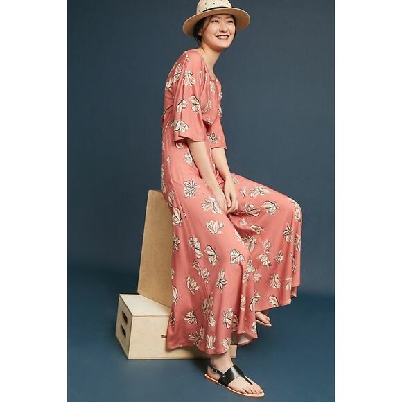 New Anthropologie Corey Lynn Calter Tulip Wide-Leg Jumpsuit $256 SMALL Coral - Picture 1 of 7